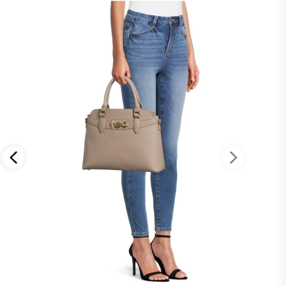 NEW C. WONDER Naomi Caviar Texture Satchel and Flap Clutch Wallet in Tan - Picture 3 of 17